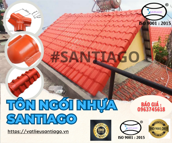 Tôn ngói nhựa Santiago màu đỏ